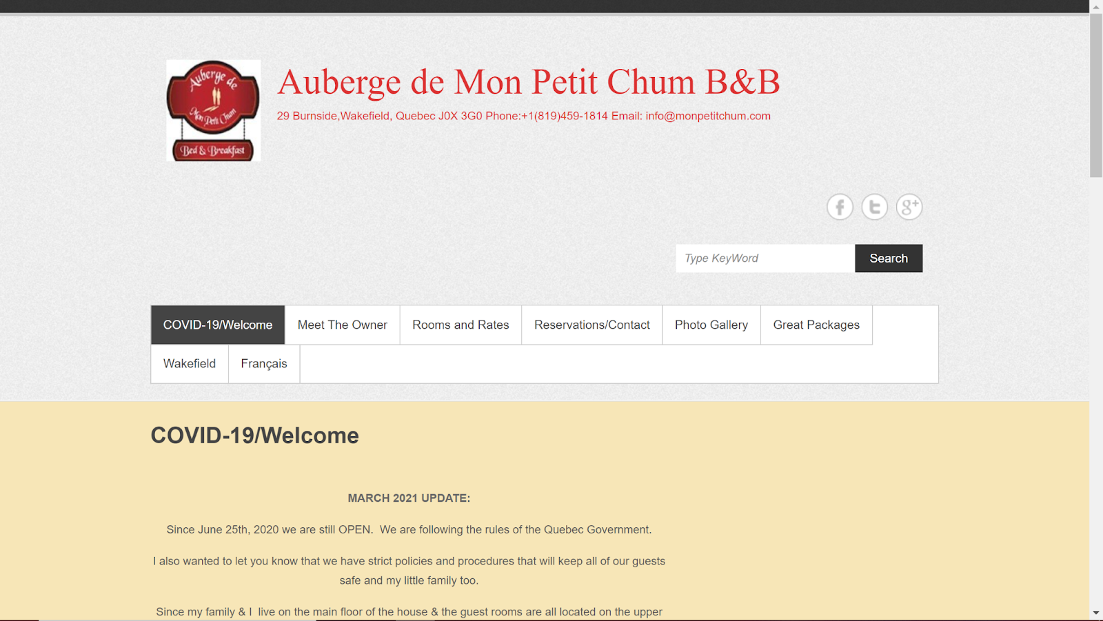Image of the original site's homepage.